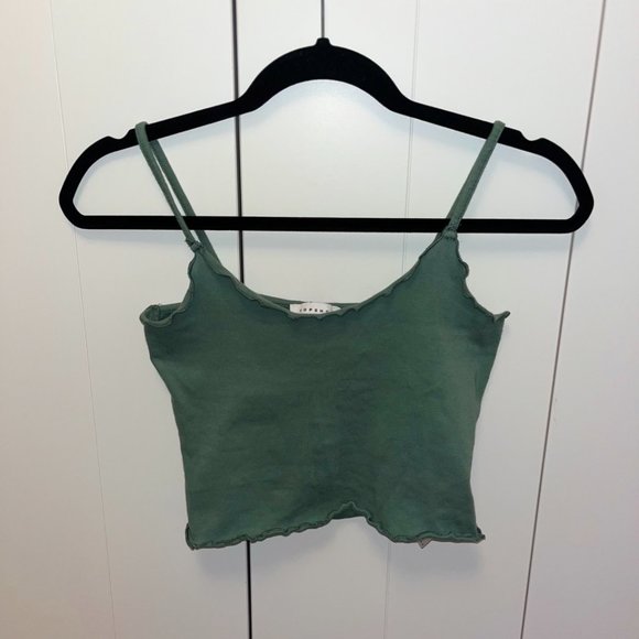 TOPSHOP Lettuce Edge Green Tank - Picture 1 of 3